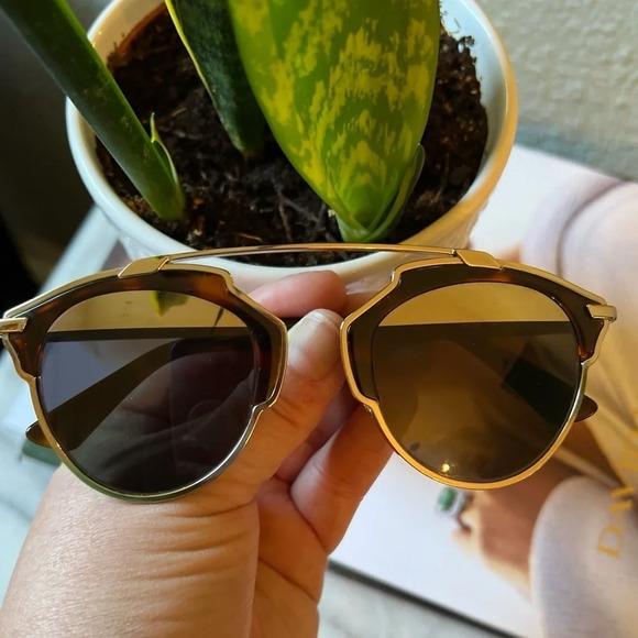 DIOR SO REAL Women’s Split Lens Mirrored Sunglasses 48mm Aviator luxury tortoise - Picture 12 of 16